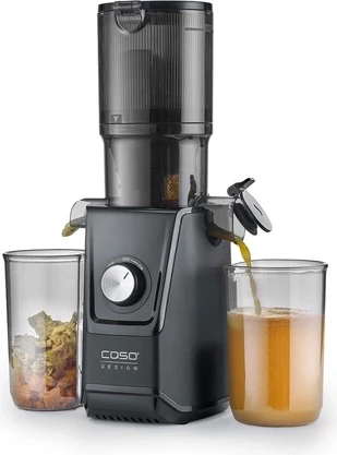 Shtrydhëse e ngadaltë CASO JuiceFit 3512 200 W, e zezë mat, set me 2 enë 800 ml