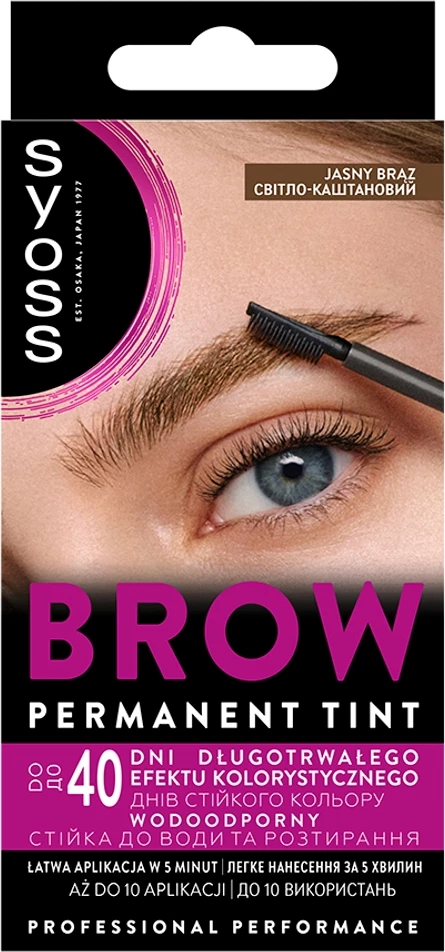 Ngjyrë për vetulla Syoss Brow Tint për femra kafe e çelët, 1 copë