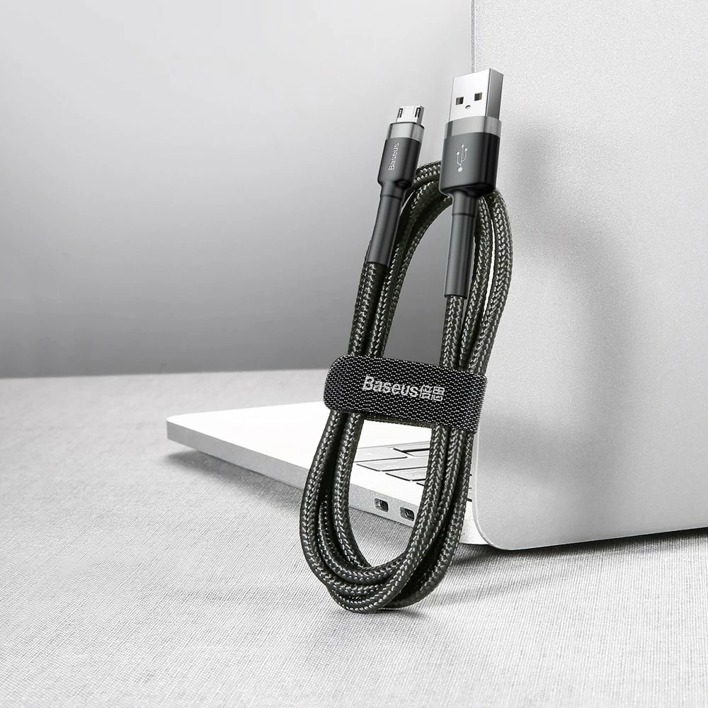 Kabllo Baseus Cafule CAMKLF-HG1, USB në micro USB, 3m, Gri-e zezë
