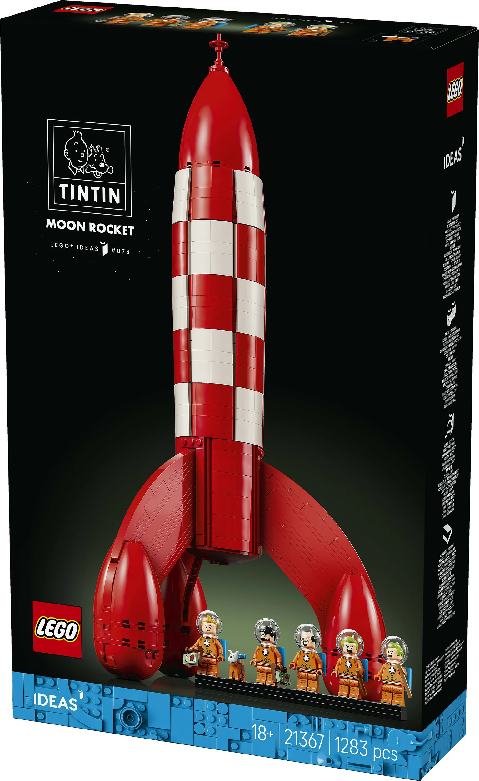 Set ndërtimi LEGO Ideas 21367 Tintin Moon Rocket, 1283 pjesë, 18+, multikolor
