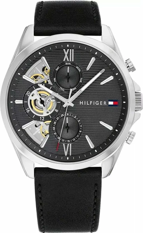 Orë dore për meshkuj Tommy Hilfiger, e zezë