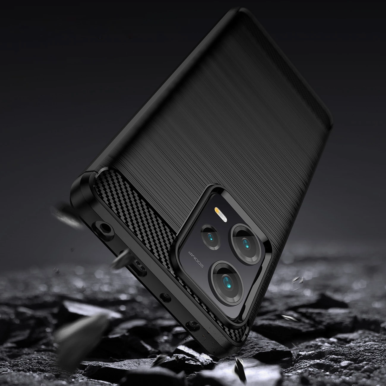 Mbështjellës Hurtel Carbon Case për Xiaomi Redmi Note 12 Pro+, TPU, i zi