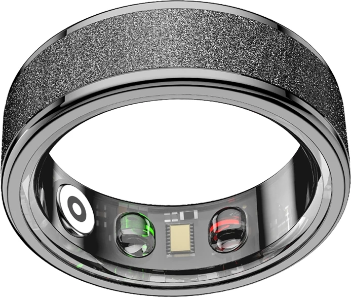 Unazë inteligjente, Colmi R10, diametër i brendshëm 18.3 mm, madhësi 8, Bluetooth 5.0, 5ATM, me kuti karikimi, e zezë