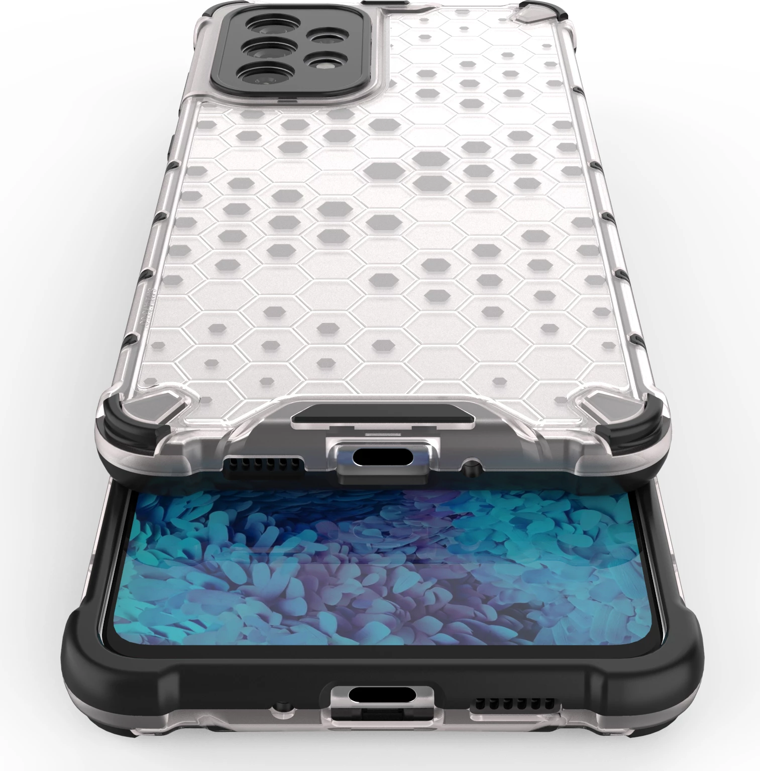 Mbështjellës Hurtel për Samsung Galaxy A73, honeycomb, xhel, Kaltër