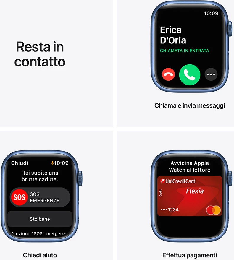 Smartwatch Apple Watch Series 7 45mm alumini blu, rrip sport Abyss Blue