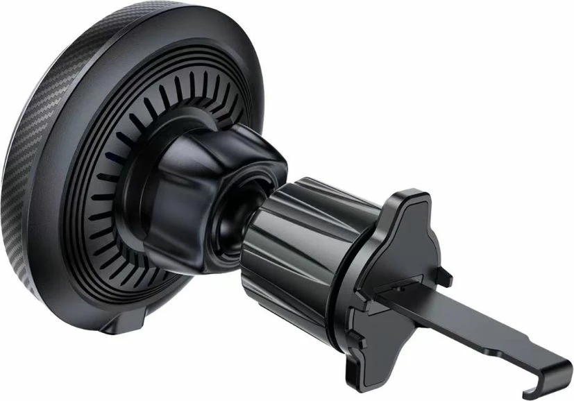 Mbajtës magnetik për celular me karikues wireless Tech-Protect MM15W-V4, për ventilim makine, 15W, i zi