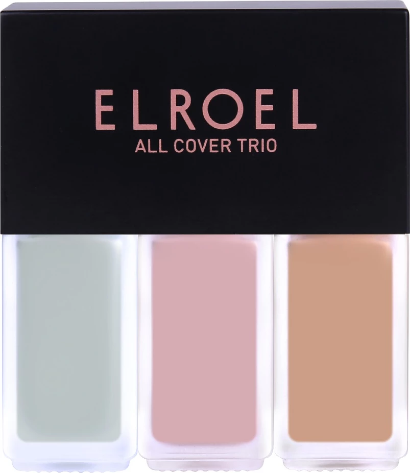 Korrektor trio Elroel All Cover mini për femra Pink/Mint/Beige 4.5g