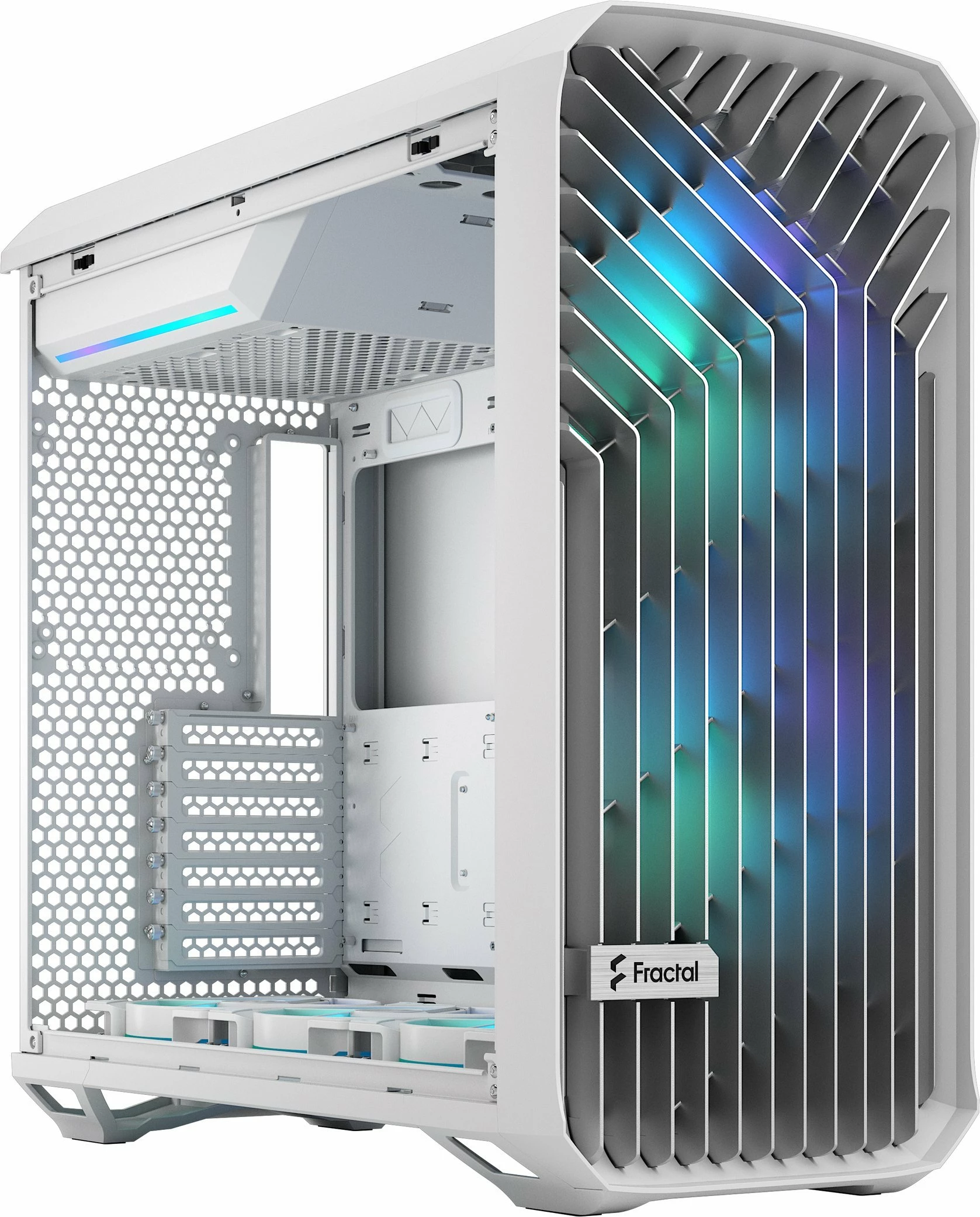 Kasë Fractal Design Torrent RGB TG Clear Tint (FD-C-TOR1A-07) Full Tower ATX/eATX, 5 ventilatorë, USB-C, e bardhë