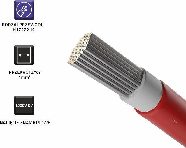 Kablo solar fotovoltaik Qoltec H1Z2Z2-K 4mm² 100m e kuqe