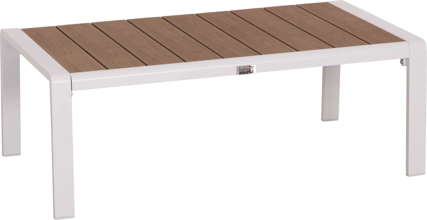 Tavolinë anësore për shezlong, alumin i bardhë, polywood, BENTRY FH6276.01, 100x56x35cm