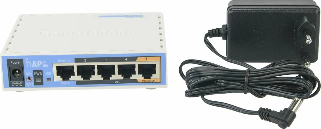 Access point MikroTik hAP ac lite RB952Ui-5ac2nD, WiFi 5 dual-band, 5x 10/100 LAN, PoE out, USB