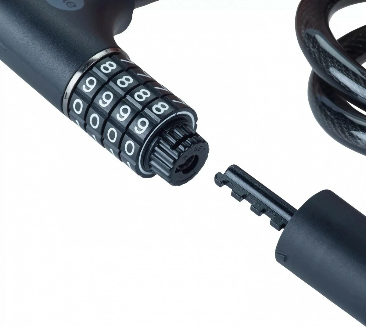 Kabllo sigurie për biçikletë YALE HOME YCC0/12/100/2 me bravë kombinimi dhe çelës, e zezë