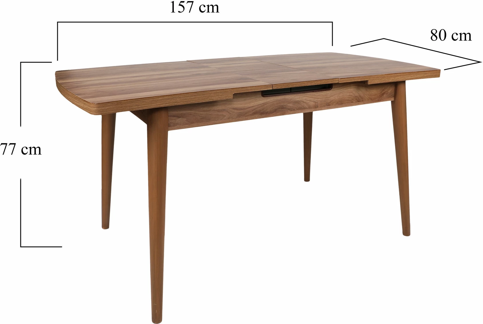 Tavolinë ngrënie me zgjatje, ngjyrë arrë, Inci 1141