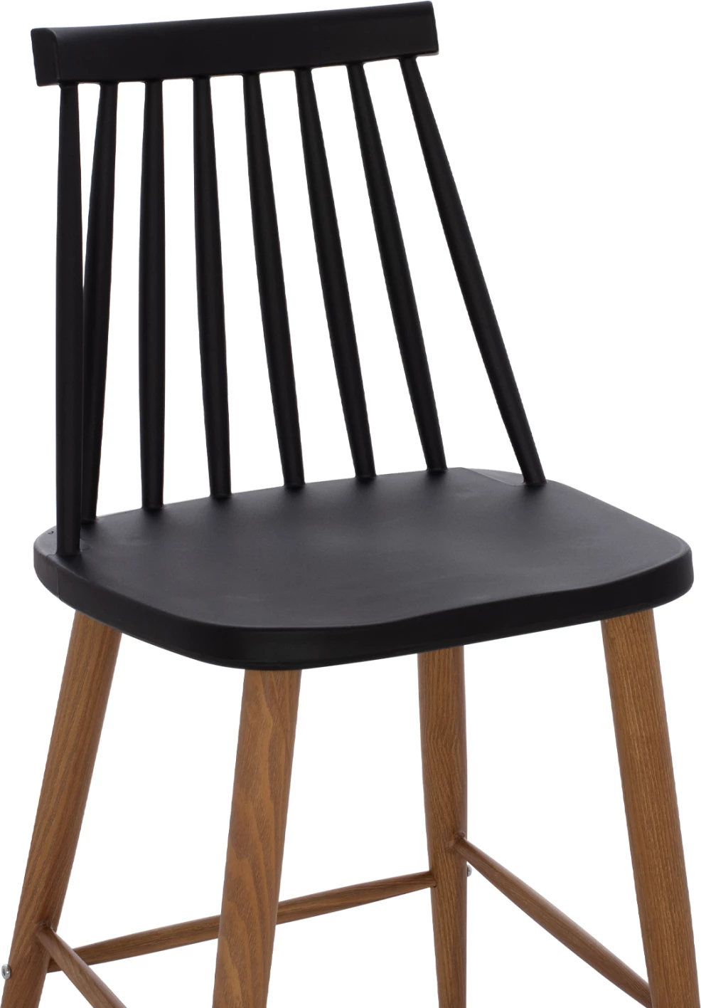 Karrige për bar FH9300.02, ngjyrë e zezë dhe natyrale, 43x45x97 cm, set prej 2 copë