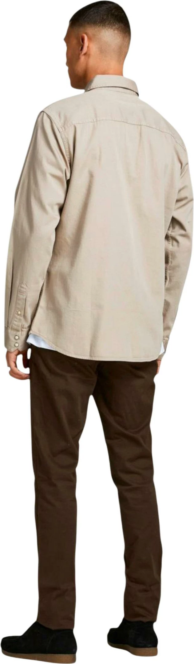 Këmishë për meshkuj Jack & Jones JJESHERIDAN L/S NOOS, bezhë [Madhësia: XL]
