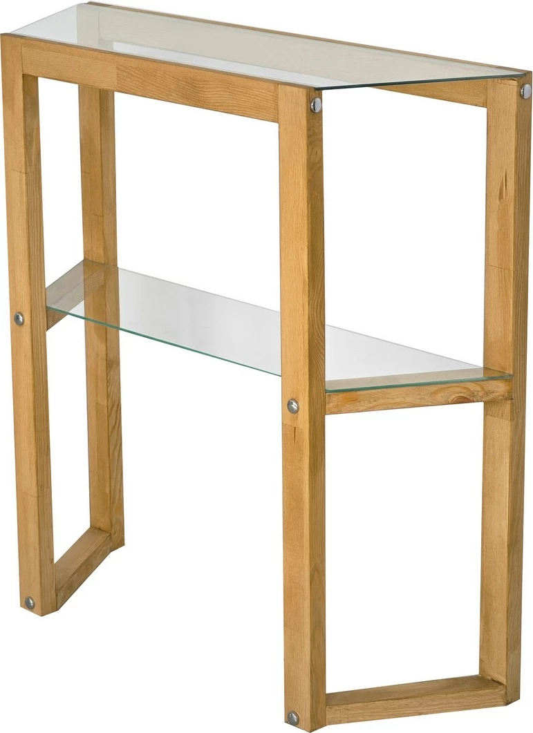 Komodë Hanah Home, formë trapezi, ngjyrë lisi