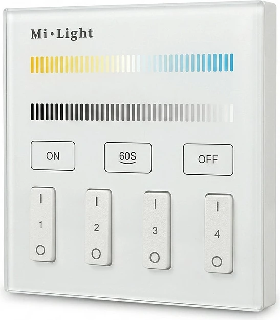 Panel komandues LED Miboxer Mi-Light, Smart Panel CCT dual white, 4 zona, i bardhë