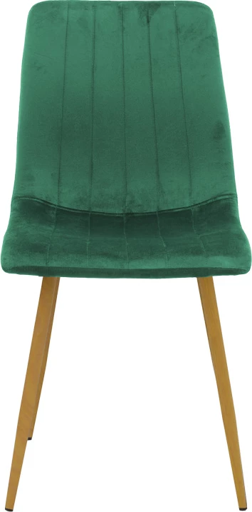 Karrige Noor kadife, ngjyrë e gjelbër, këmbë natyrale, 44x53x86cm, set prej 4 copash