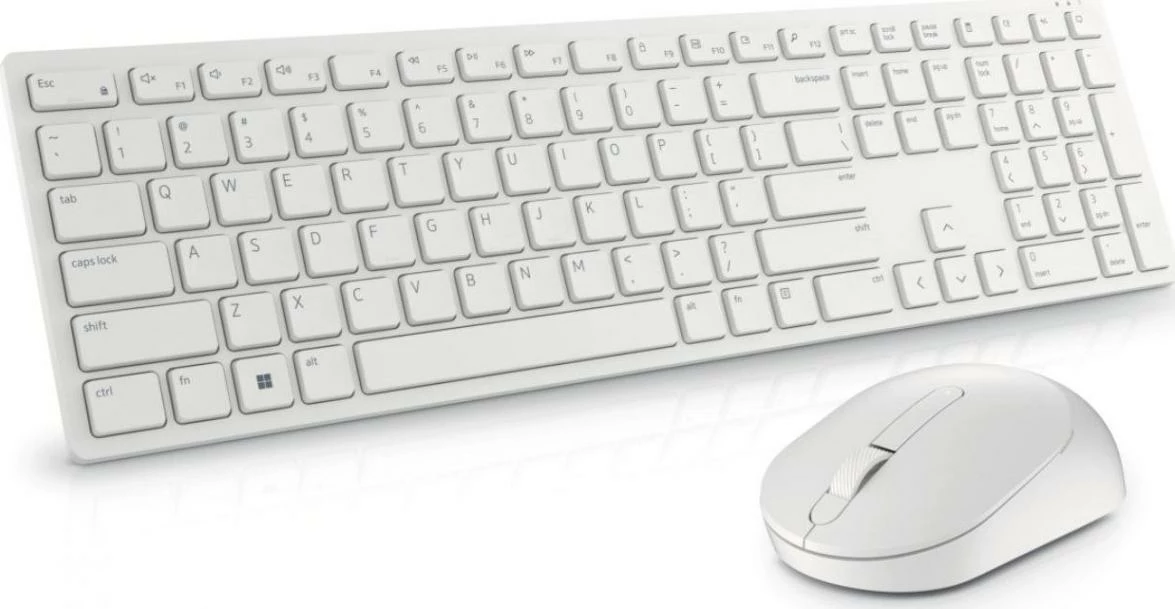 Set tastierë + maus wireless Dell KM5221W (580-AKEZ), US layout, 2.4GHz USB adapter, optik, i bardhë
