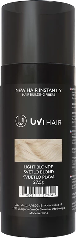 Fije keratine për trashje flokësh UVI Hair Fiber 27.5 g (deri 50 aplikime), Light Blonde