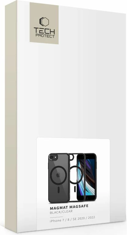 Mbështjellës Tech-Protect MagMat për iPhone 7/8/SE 2020/SE 2022, MagSafe, Transparent Zi