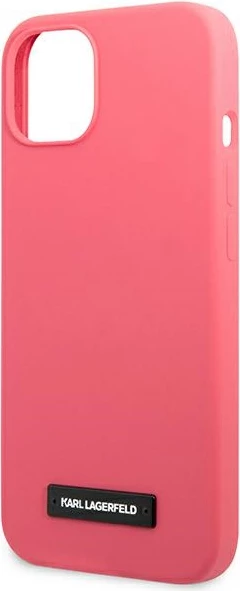 Mbështjellës Karl Lagerfeld për iPhone 13, 6.1", silikon, fuksja
