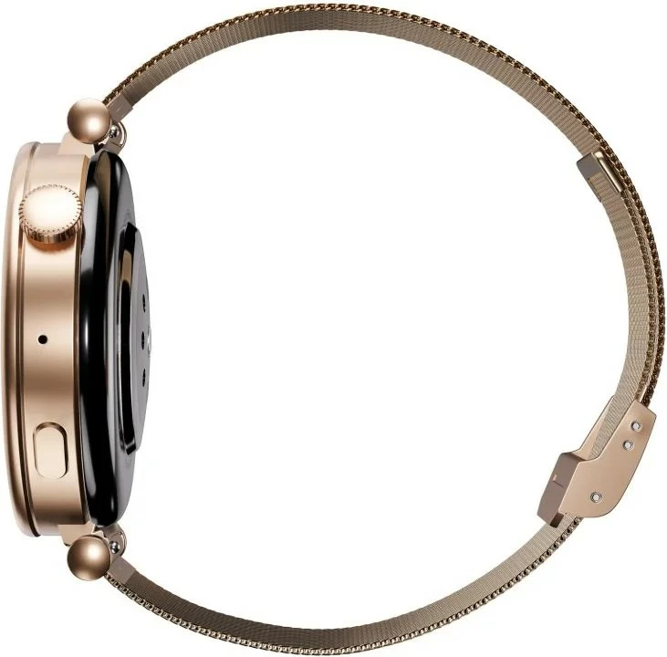 Smartwatch Garett Rose, AMOLED 1.32", 466x466, IP67, Bluetooth thirrje, bateri 260 mAh, ari rozë (mesh), set me rrip mesh + rrip lëkure