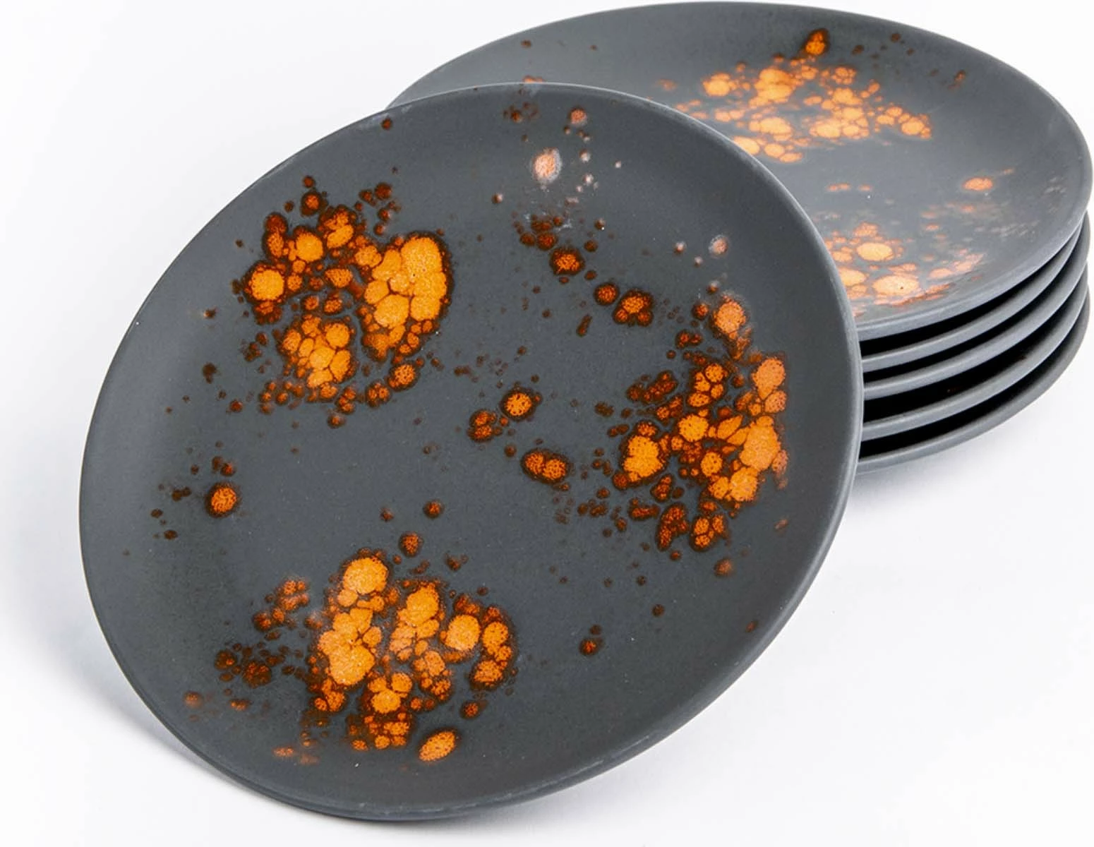 Pjatë e sheshtë Fine Dine Bloom Ø190 mm, porcelan, e zezë, set 6 copë