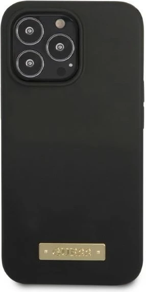 Mbështjellës Guess GUHMP13XSPLK për iPhone 13 Pro Max 6.7", silikon, MagSafe, zi
