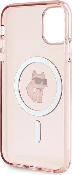 Mbështjellës Karl Lagerfeld IML Choupette MagSafe për iPhone 11/XR, rozë