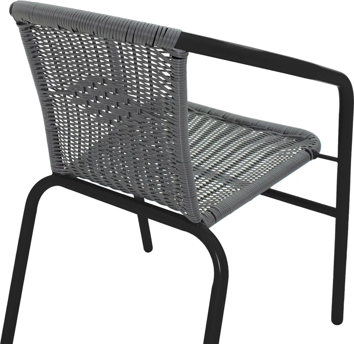 Karrige Obbi, metal i zi, ngjyrë gri, 54x56x73cm