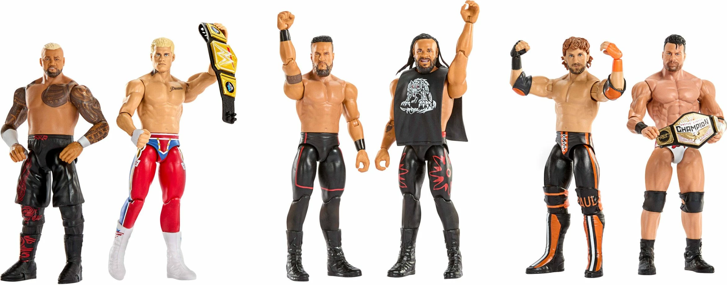 Set figurina WWE Mattel Main Event Showdown JHJ54, Cody Rhodes vs Solo Sikoa, 15 cm, 2 copë