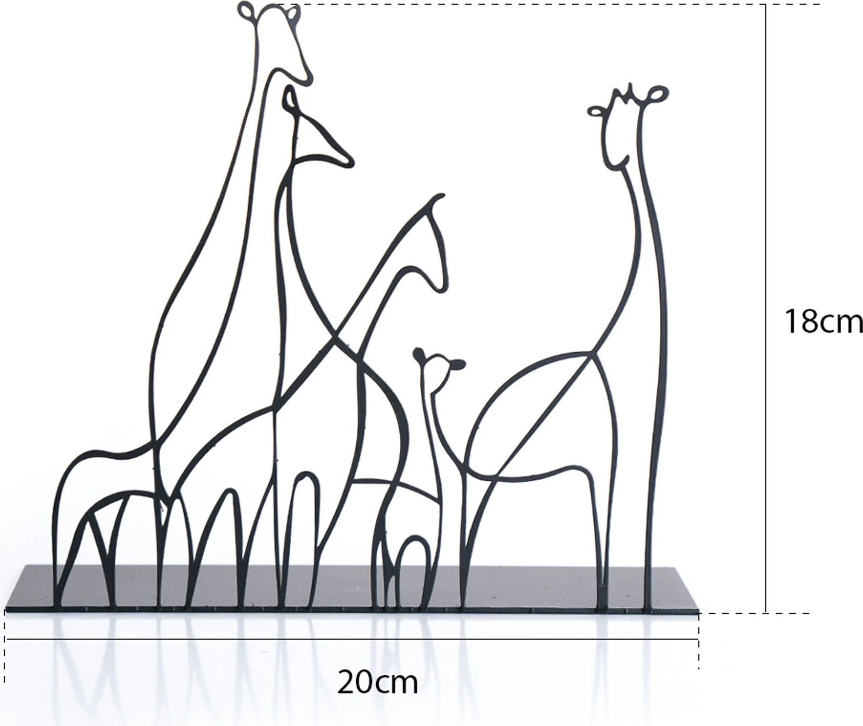 Objekt dekorativ Aberto Design, Giraffa, ngjyrë e zezë