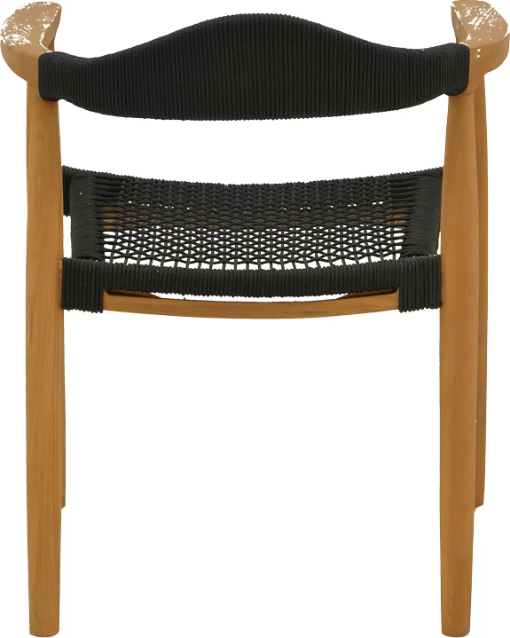 Karrige Ganny dru tik dhe litar pe ngjyrë zezë 59x56x71cm