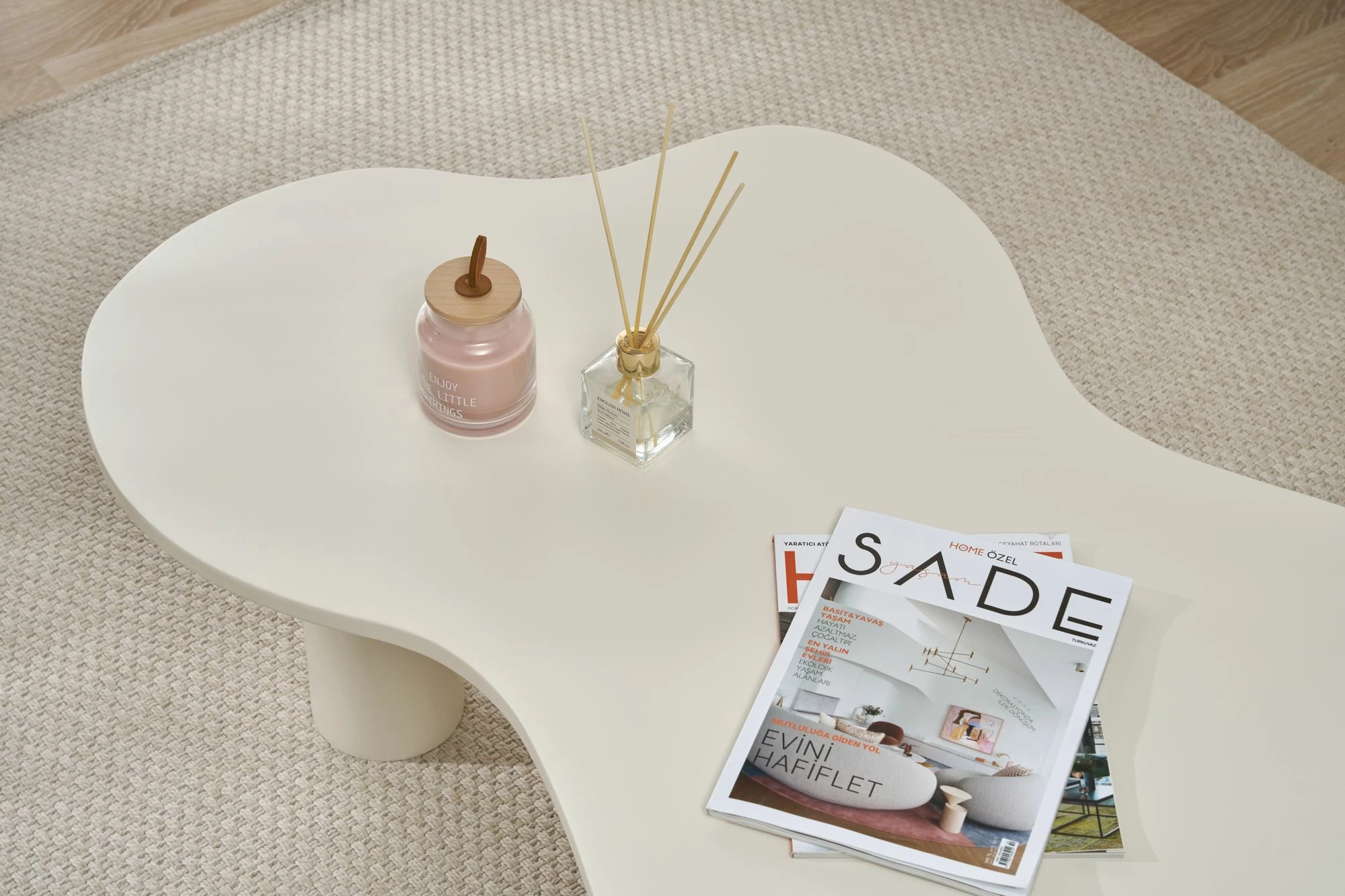 Set tavoline për kafe Skye Decor, Bloom, krem