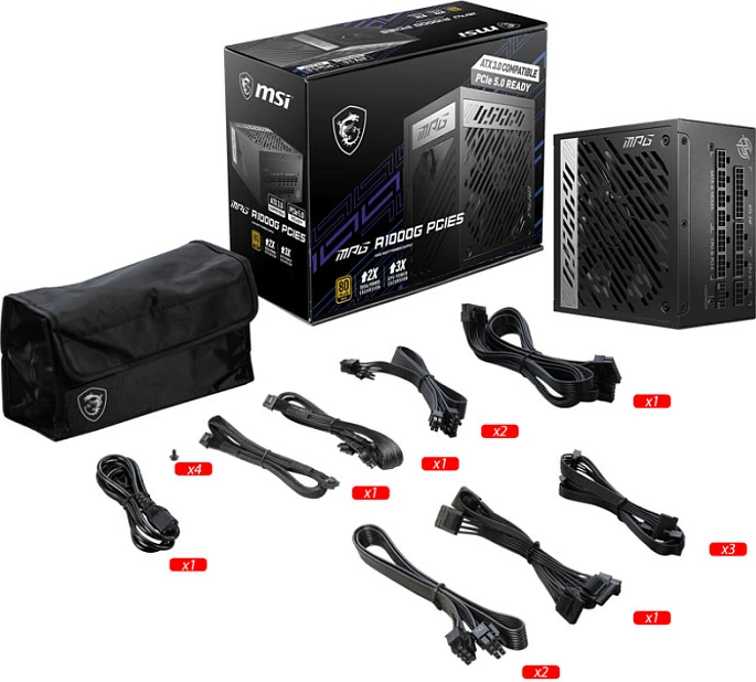 Furnizues energjie MSI MPG A1000G PCIE5, 1000 W, 80 PLUS Gold