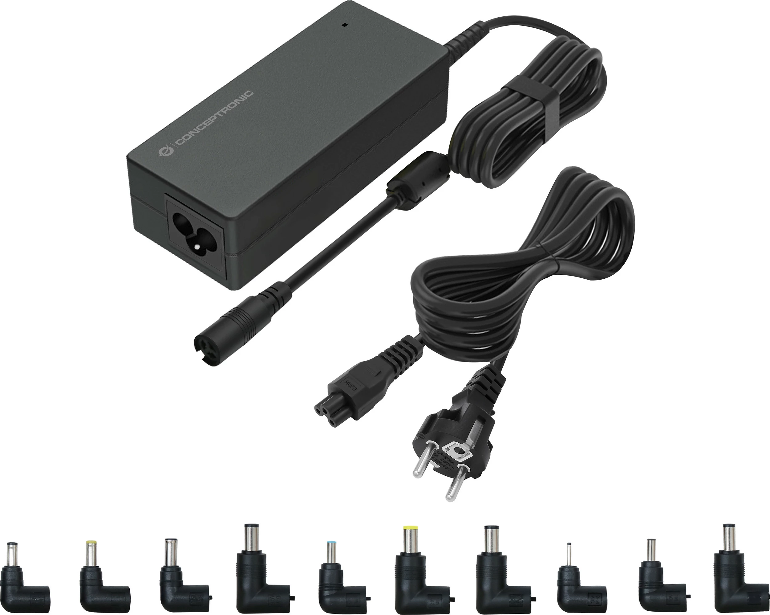 Adapter universal për laptop Conceptronic 90W, 10 maja, 15-20V, i zi