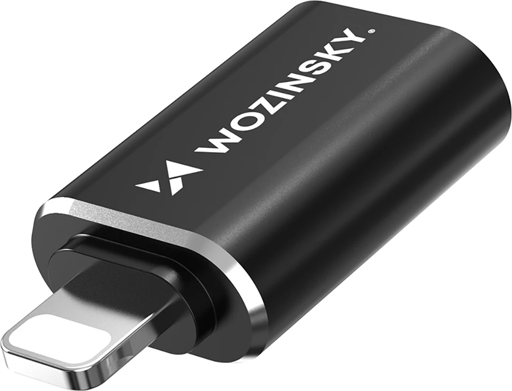 Adapter OTG Lightning në USB-A, Wozinsky WALA-01, karikim i shpejtë dhe sinkronizim, e zezë