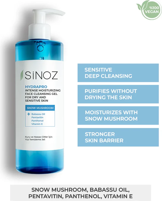 Xhel Pastrues fytyre për lëkurë të thatë dhe të ndjeshme Sinoz