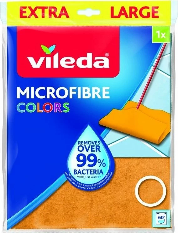 Leckë dyshemeje mikrofibër Vileda Microfibre Colors 48x60 cm, ngjyrë e rastësishme, 1 copë