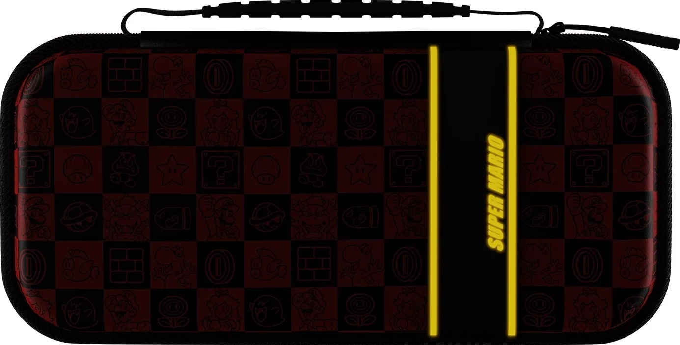 Kuti udhëtimi për Nintendo Switch PDP Switch Travel Case Plus Mario Icon Glow in the Dark, e kuqe/zezë