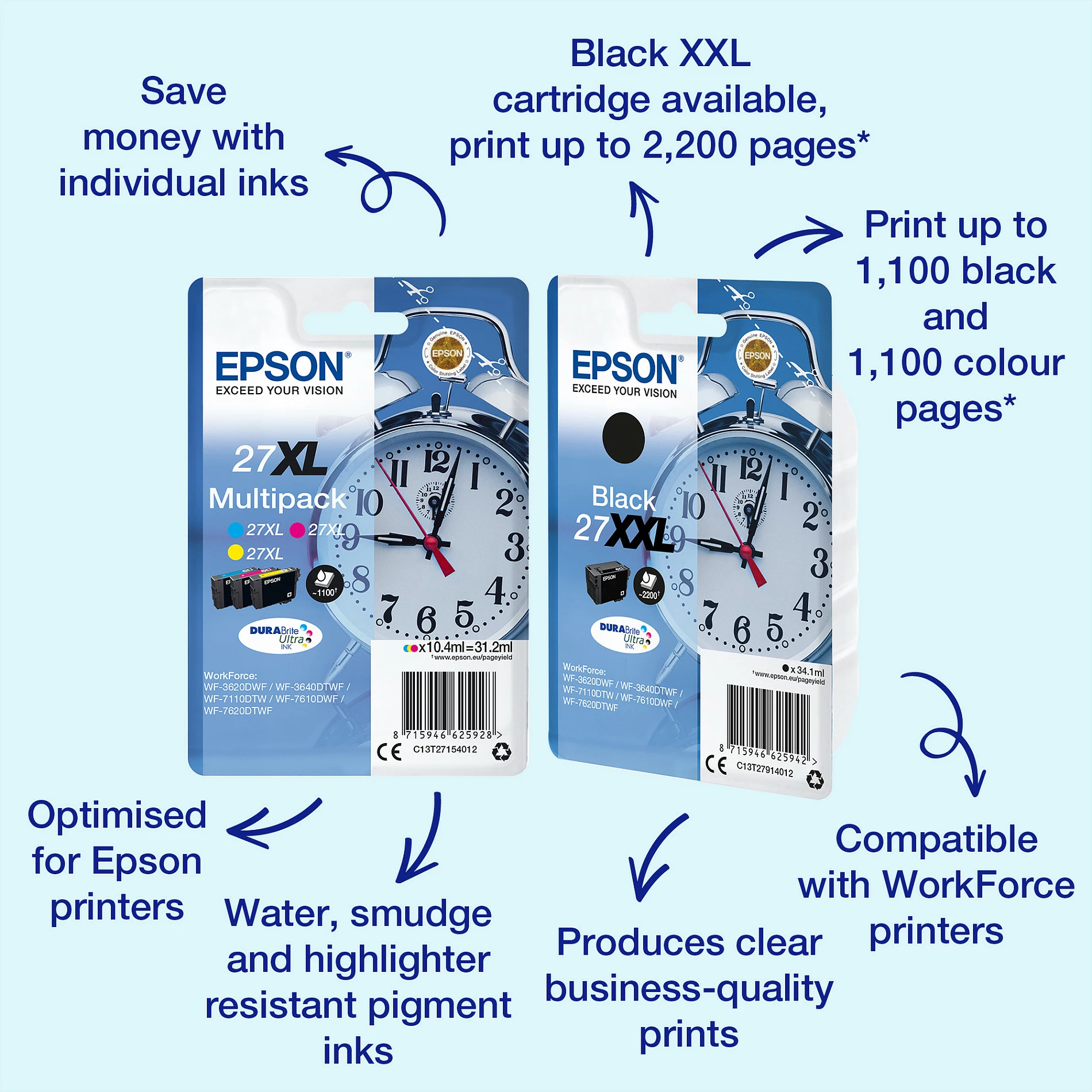 Toner Epson DURABrite Ultra Ink Yellow 27, 3.6ml, i verdhë