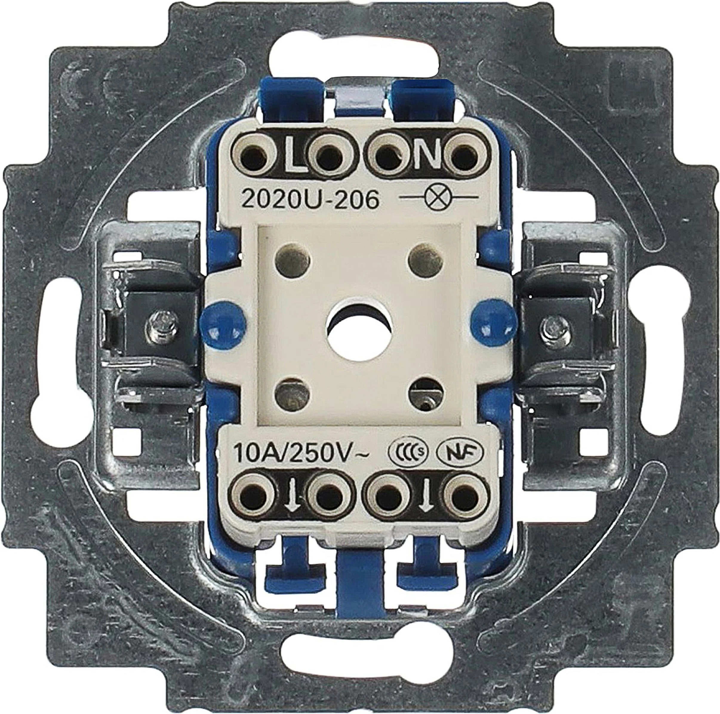 Ndërprerës muri Busch-Jaeger 2020 US-206, 1P, 10A 250V, blu metalike