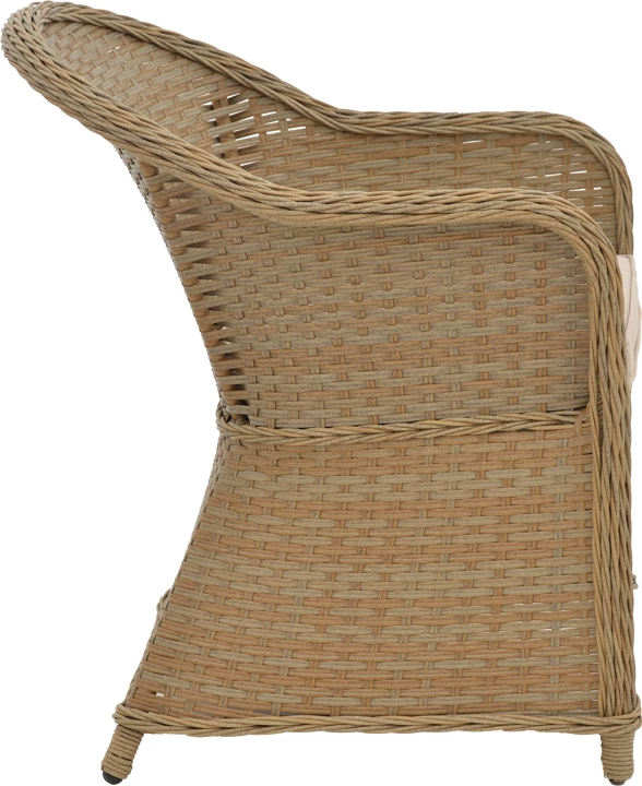 Karrige për kopsht Hadrian rattan kafe-textilene bezhë 57x70x85cm