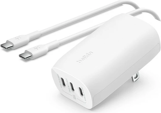 Karikues murit Belkin BoostCharge 3 porta USB-C, 67W, i bardhë