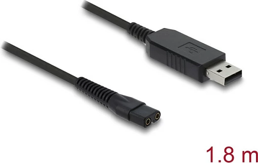 Kabllo karikimi USB DeLOCK për Makinë rroje Wahl Color Pro 9649, USB-A në 2-pin, 1.8 m, e zezë