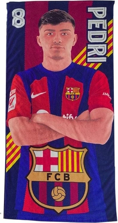 Peshqir plazhi FC Barcelona Pedri microfiber 70x140, shumëngjyrësh