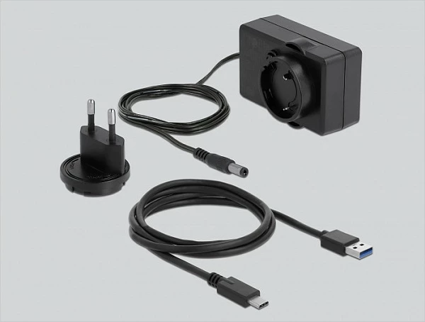 Kasë e jashtme DeLOCK Dual për 2x HDD/SSD SATA 2.5/3.5", USB-C, transparente