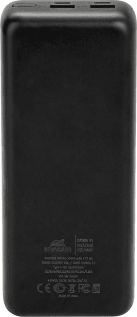 Powerbank RIVACASE VA1080 30000 mAh 65W (për laptop), i zi