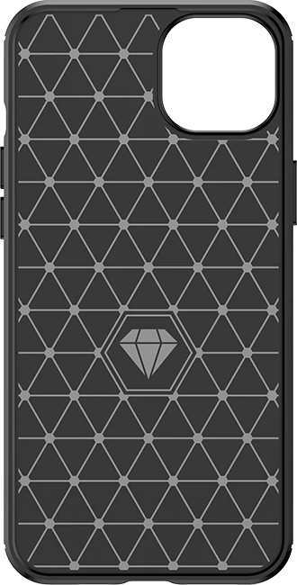 Mbështjellës Hurtel Carbon Case për iPhone 15 Plus, TPU, i zi